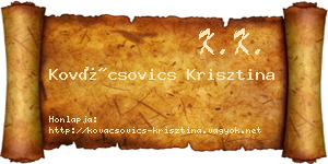 Kovácsovics Krisztina névjegykártya