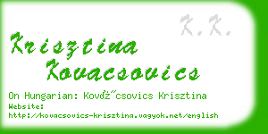 krisztina kovacsovics business card